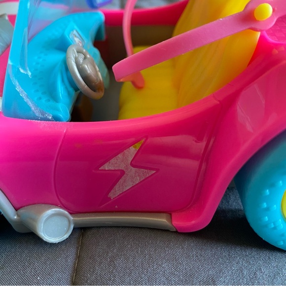 2016 Hot Pink Barbie Convertible Car Stars Rainbow Small Plastic Fun - Picture 9 of 12